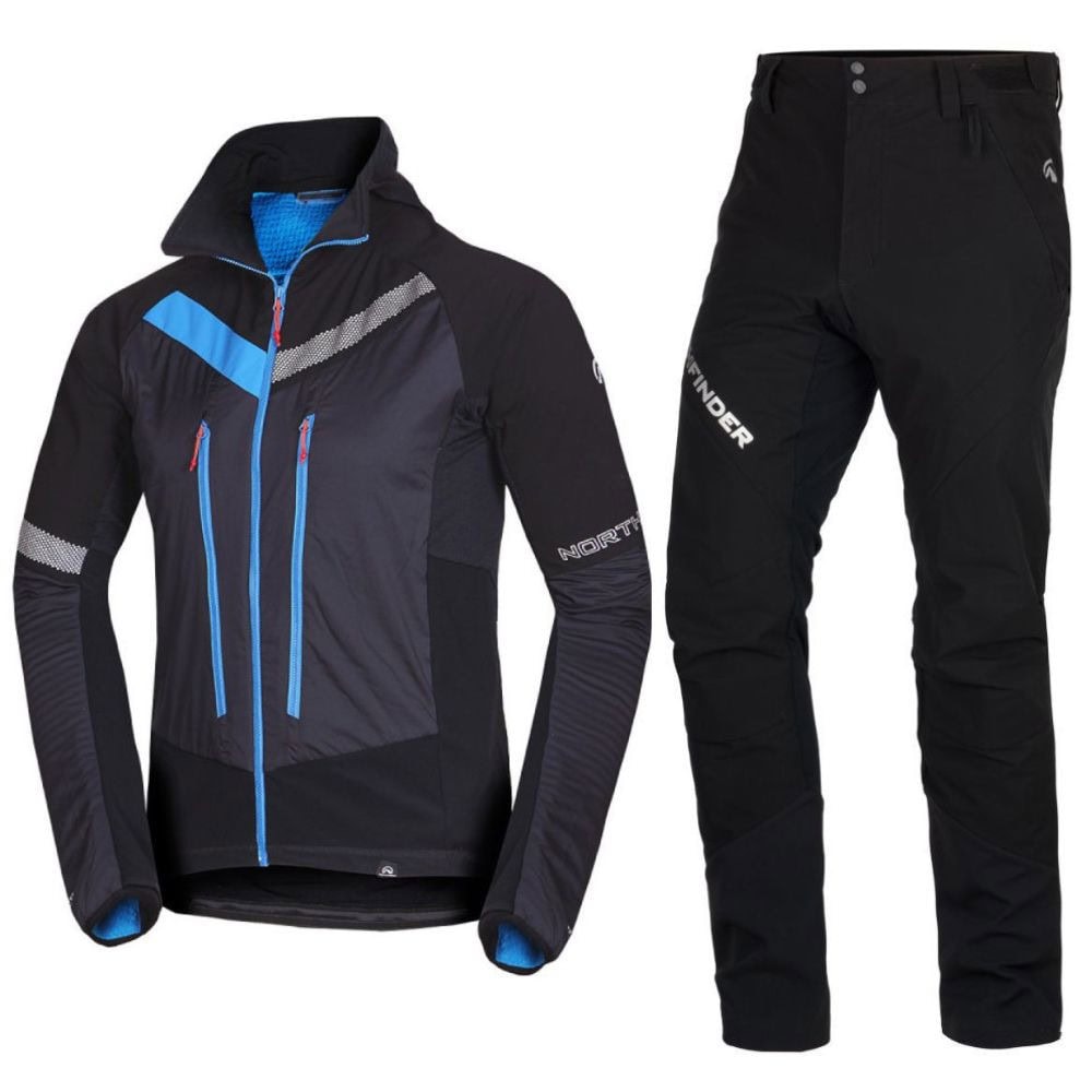 Komplet NORTHFINDER Solisko Polartec Alpha direct Black/Grey & Skitouringové nohavice Rysy BLK - SETY - Skialpové oblečenie - 1