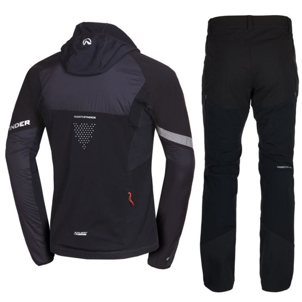 Komplet NORTHFINDER Solisko Polartec Alpha direct Black/Grey & Skitouringové nohavice Rysy BLK - SETY - Skialpové oblečenie - 2