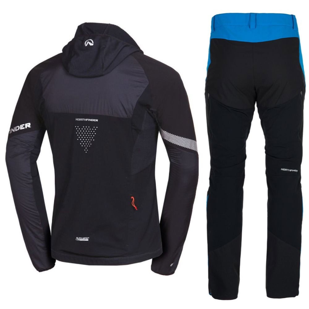 Komplet NORTHFINDER Solisko Polartec Alpha direct Black/Grey & Skitouringové nohavice Rysy Darkblue/Black - SETY - Skialpové oblečenie - 2