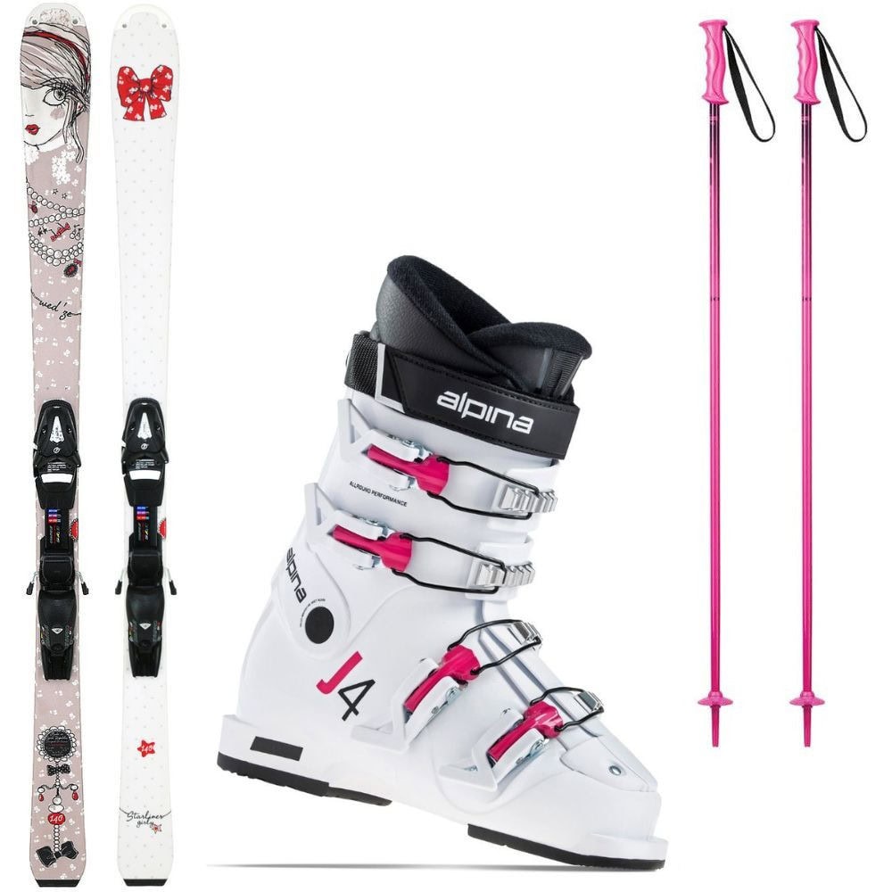 Lyžiarsky set WEDZE Starliner Girly + lyžiarky + palice - Detské lyže - 1