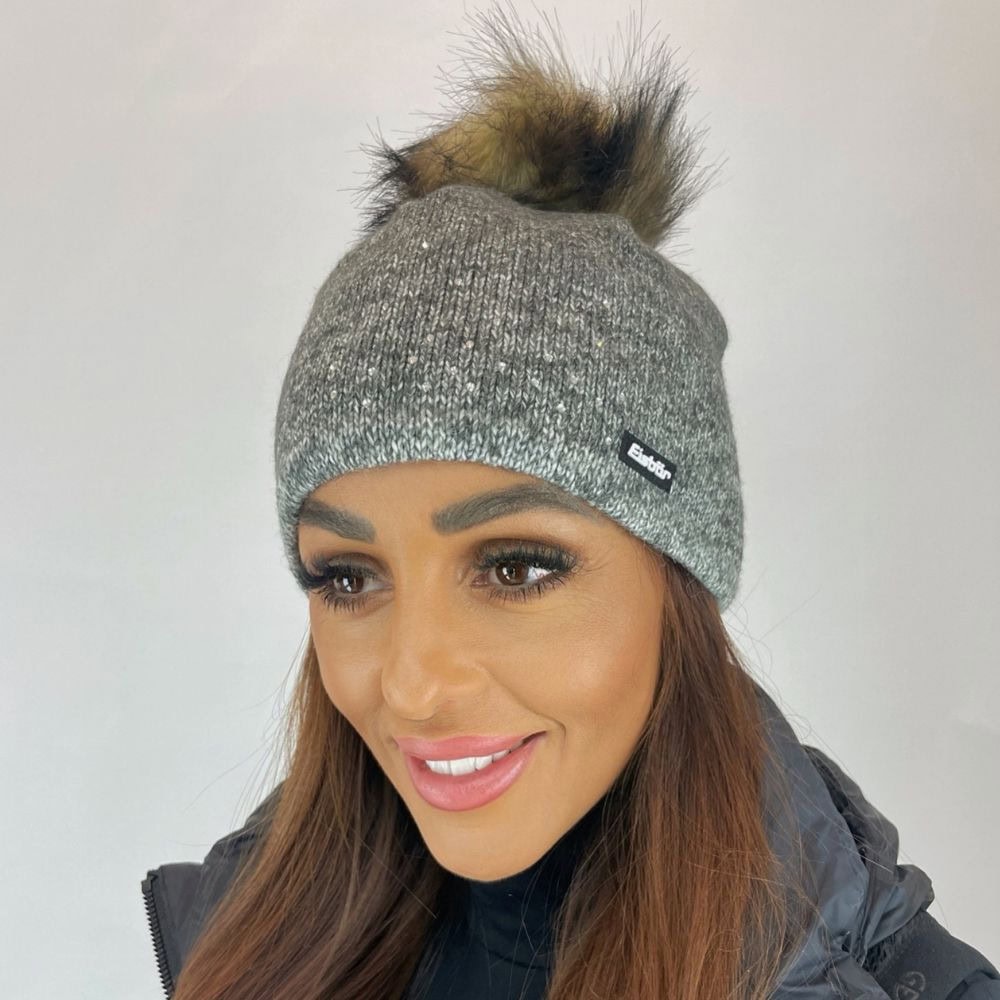 Zimná čiapka EISBÄR Tiana Lux Crystal MÜ Light Grey - Čiapky - 1