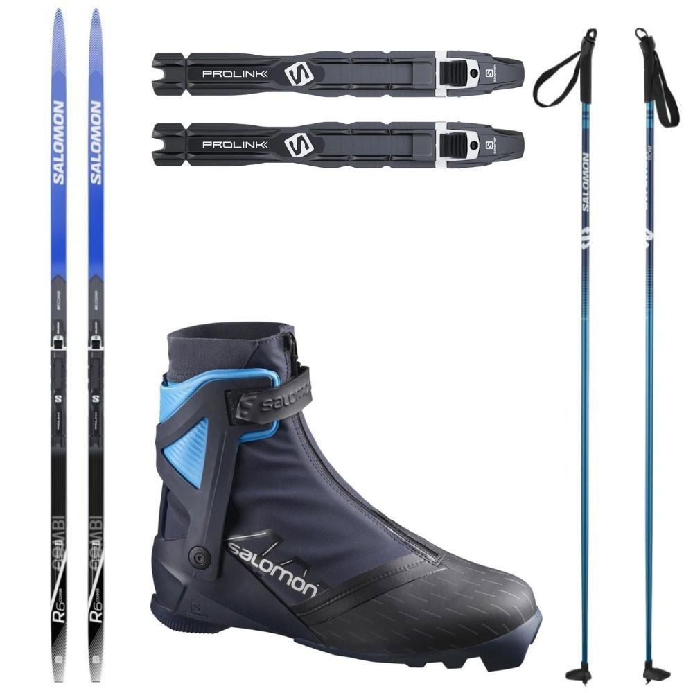 Bežkový set SALOMON R6 Combi PM s viazaním + obuv RS10 Nocturne Prolink + palice - Detské sety - 1