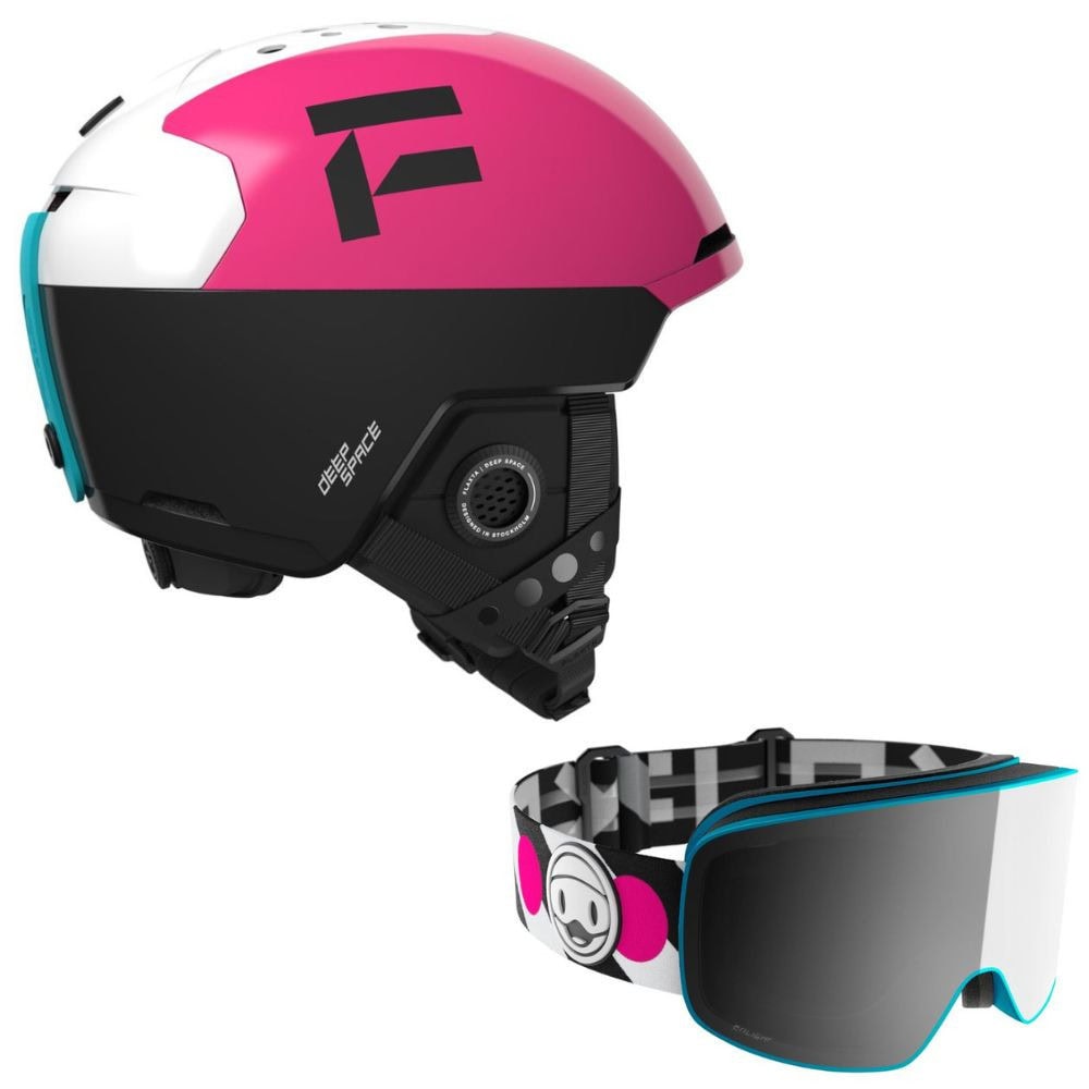 Lyžiarska prilba FLAXTA Deep Space Junior Pink & Okuliare Priame Junior Pink - Detské prilby - 1