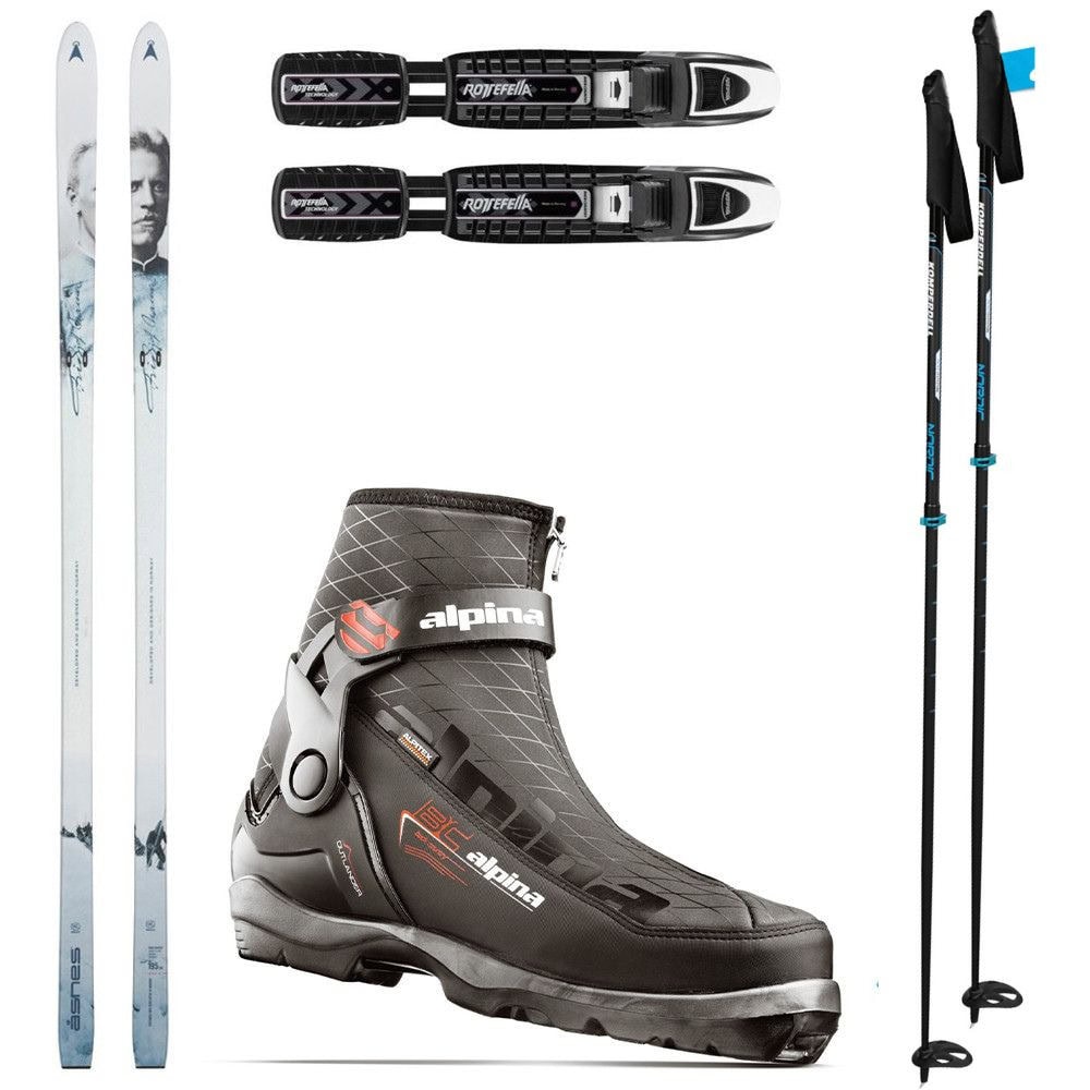 Backcountry bežky ASNES Nansen WL so stúpacím pásom + viazanie + obuv ALPINA Outlander + palice - Backcountry sety - 1