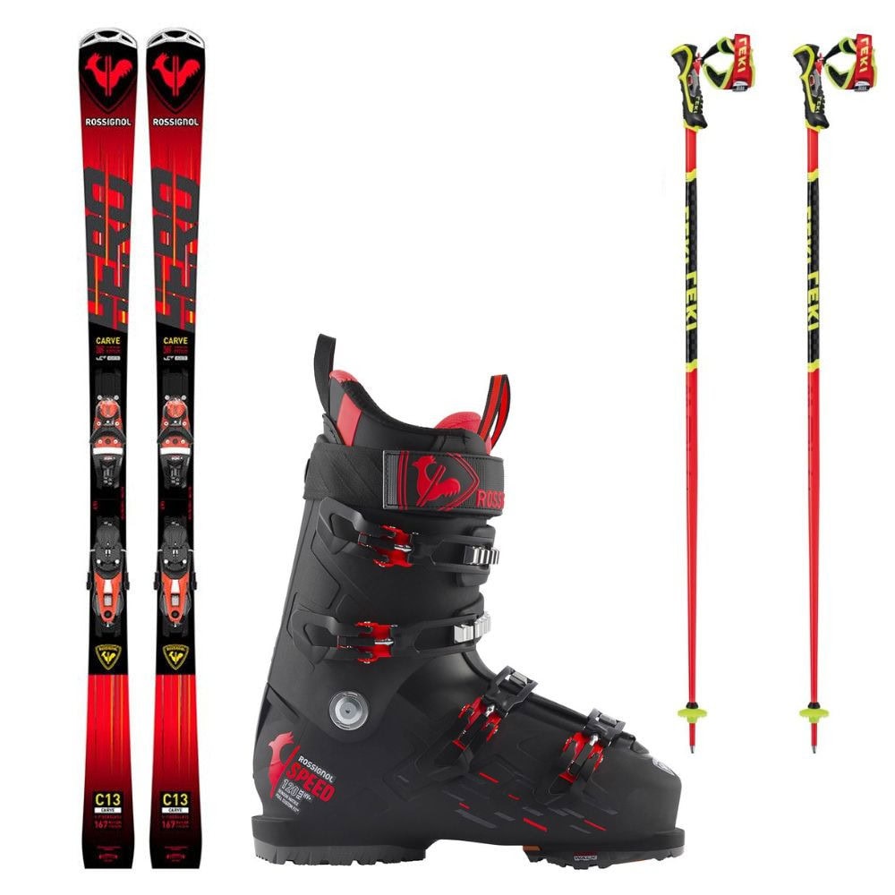 Lyžiarsky set ROSSIGNOL Hero Carve Konect s viazaním + lyžiarky Rossignol Speed + palice - Pánske lyže - 1