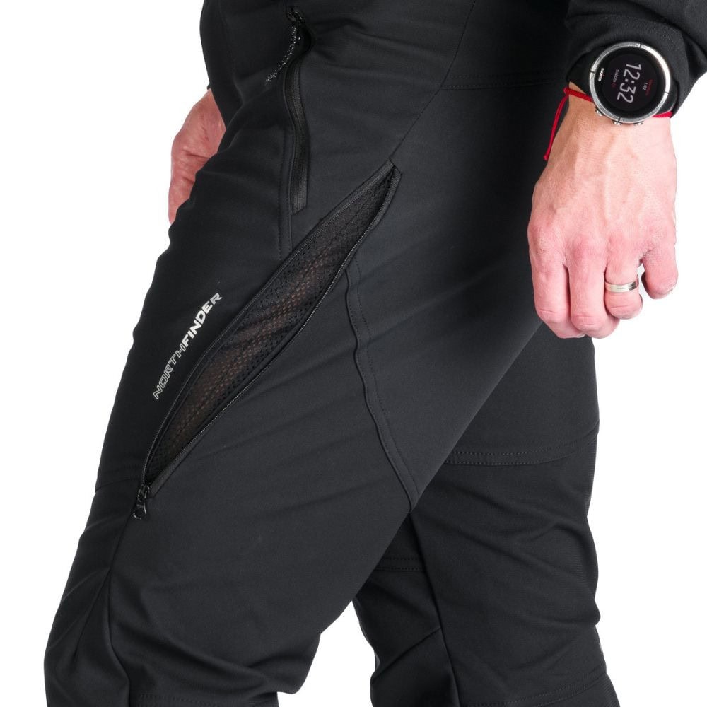 Panské softshellové nohavice NORTHFINDER Marcello Black - Turistické nohavice - 5