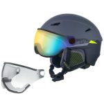 Lyžiarska prilba RELAX Stealth Matt Grey/Black + náhradný zorník s0