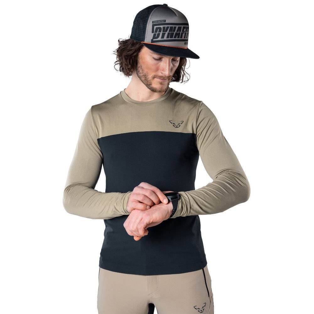 Tričko DYNAFIT Traverse S-Tech Longsleeve M Blueberry Rock Khaki - DYNAFIT - 2