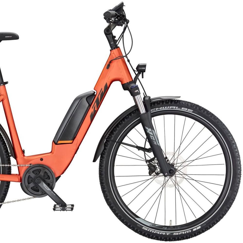 Horský elektrobicykel KTM Macina Aera P571 Street Burnt Orange Matt - 27,5" bicykle - 2