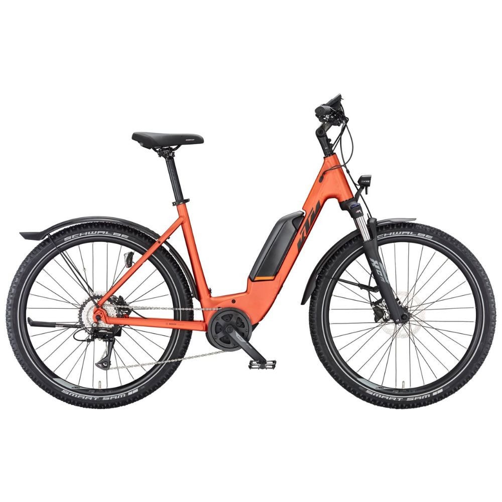 Horský elektrobicykel KTM Macina Aera P571 Street Burnt Orange Matt - 27,5" bicykle - 1