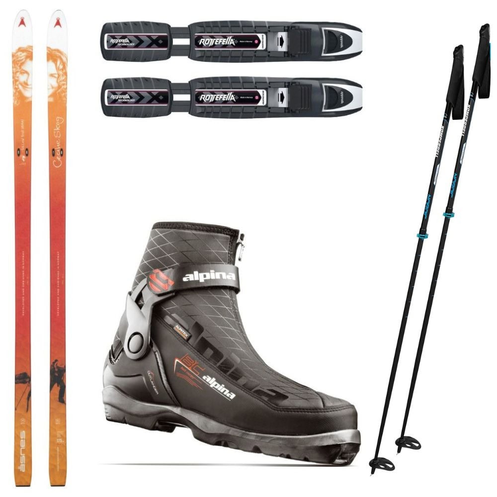 Dámsky backcountry set ASNES Cecilie WL s viazaním + obuv Alpina + palice - Backcountry sety - 1