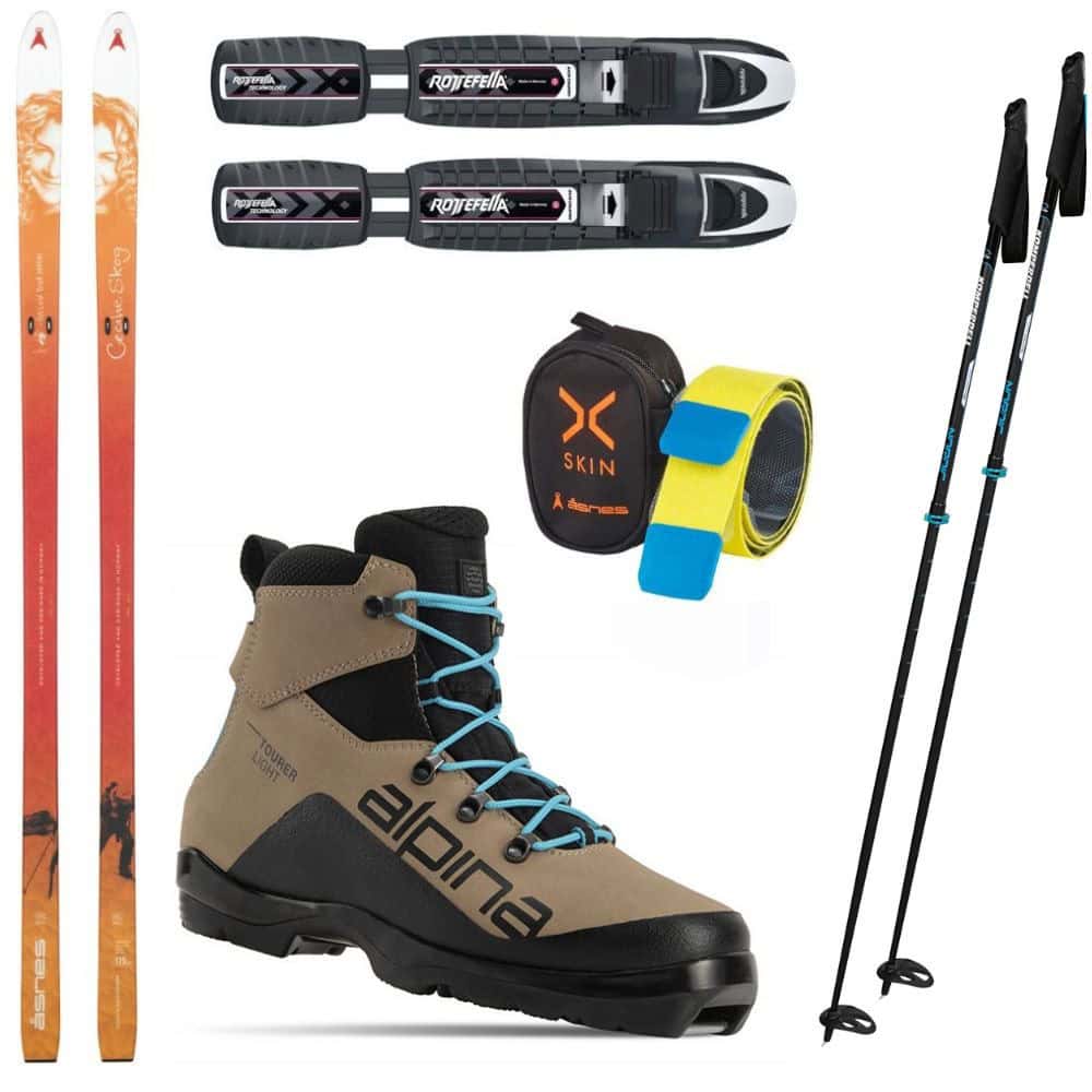 Dámsky backcountry set ASNES Cecilie WL so stúpacími pásmi + viazanie + obuv Alpina + palice - Backcountry sety - 1