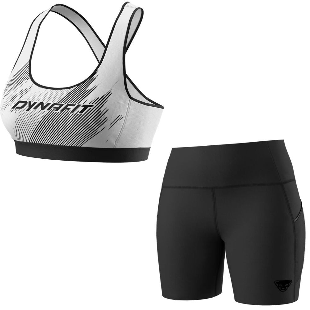 Komplet DYNAFIT Podprsenka DYNAFIT Alpine Graphic Bra W Nimbus + Kraťasy Sky Short Tights W Black Out - SETY - Letné oblečenie - 1