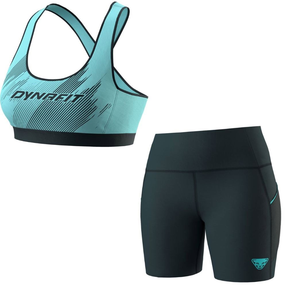 Komplet DYNAFIT Podprsenka Alpine Graphic Bra W Marine Blue + Sky Short Tights W Blueberry - SETY - Letné oblečenie - 1