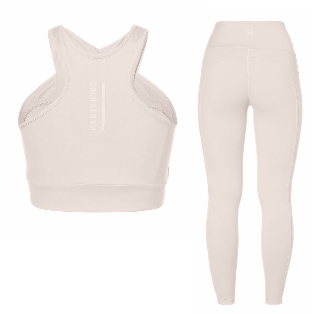 Komplet GOLDBERGH Drape BRA & Claudine Tight Champagne - Športové podprsenky - 4
