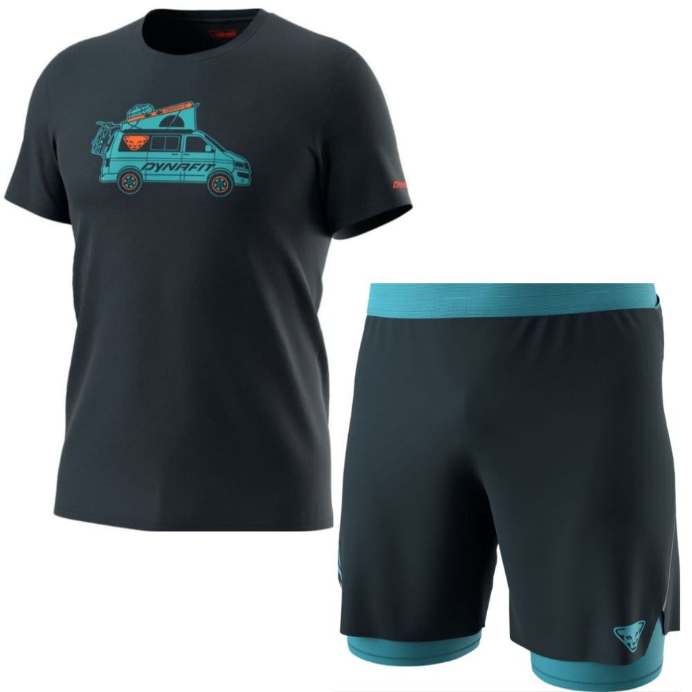 Komplet DYNAFIT Graphic CO M, Blueberry Dynavan + Alpine Pro 2/1 Shorts M Blueberry Storm Blue - SETY - Letné oblečenie - 1