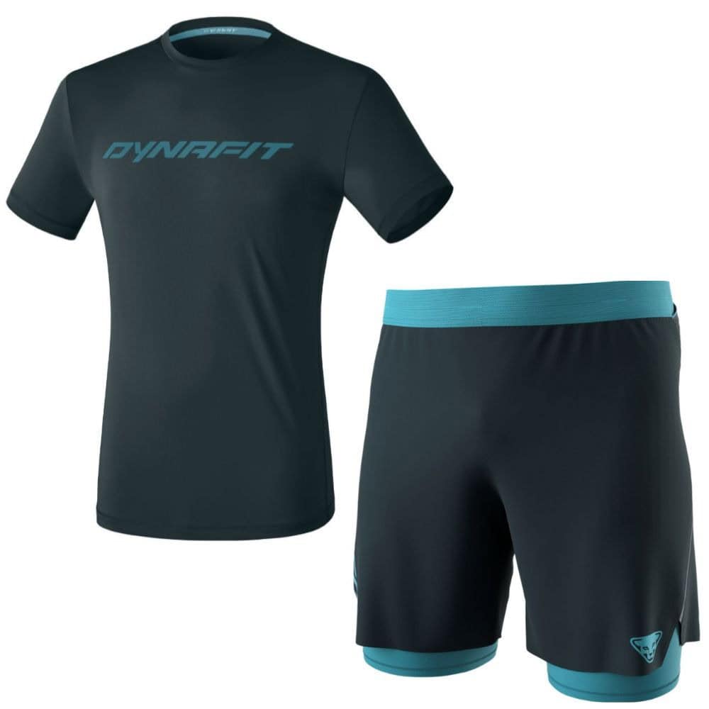 Komplet DYNAFIT Traverse T-shirt Men Blueberry + Alpine Pro 2/1 Shorts M Blueberry Storm Blue - SETY - Letné oblečenie - 1