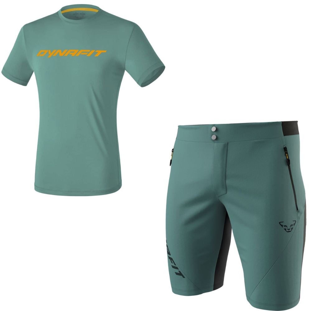 Komplet DYNAFIT Traverse T-shirt Men Atlantic + Transalper2 Light DST Shorts M Atlantic - SETY - Letné oblečenie - 1