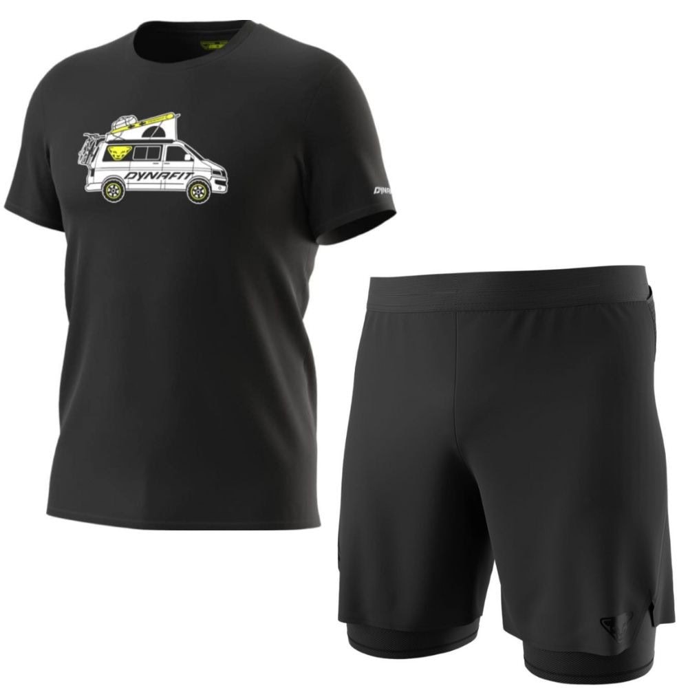 Komplet DYNAFIT Graphic CO M Black + Alpine Pro 2/1 Shorts M Black Out - SETY - Letné oblečenie - 1