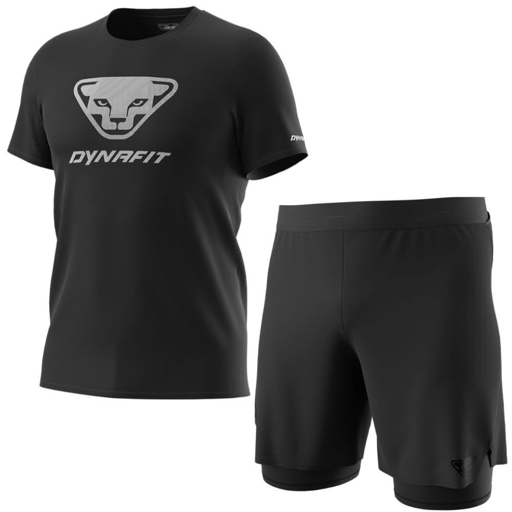 Komplet DYNAFIT Graphic Cotton M Black + Alpine Pro 2/1 Shorts M Black Out - SETY - Letné oblečenie - 1