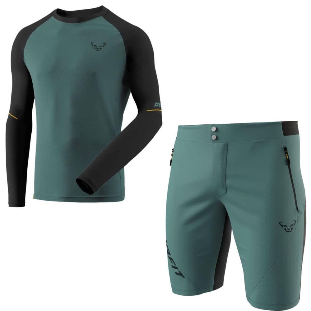 Komplet DYNAFIT Alpine Pro Longsleeve M Atlantic + Transalper2 Light DST Shorts M Atlantic - SETY - Letné oblečenie - 1