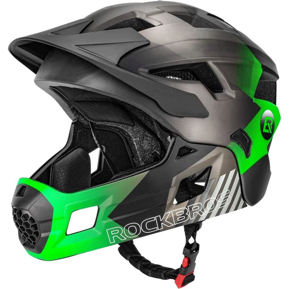 Detská cyklistická prilba ROCKBROS Black/Green - Prilby pre deti - 1