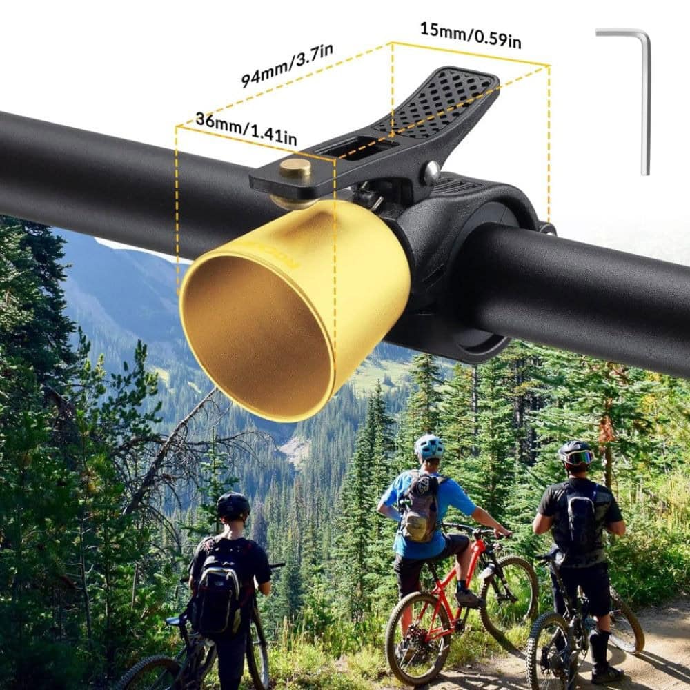 Zvonček na bicykel ROCKBROS Medená zliatina 100DB Zlatý - Zvončeky - 4