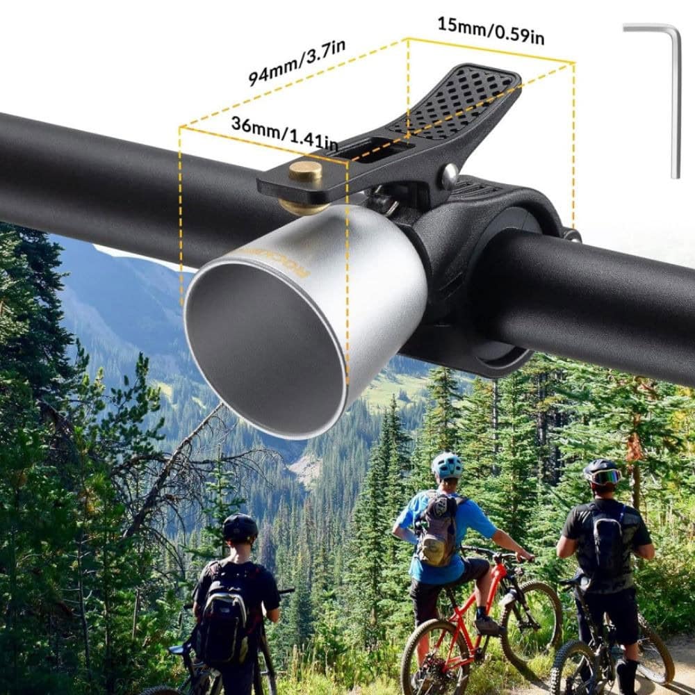 Zvonček na bicykel ROCKBROS Medená zliatina 100DB Strieborný - Zvončeky - 4