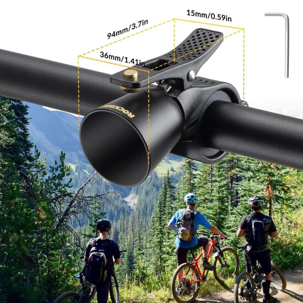 Zvonček na bicykel ROCKBROS Medená zliatina 100DB Čierny - Zvončeky - 3