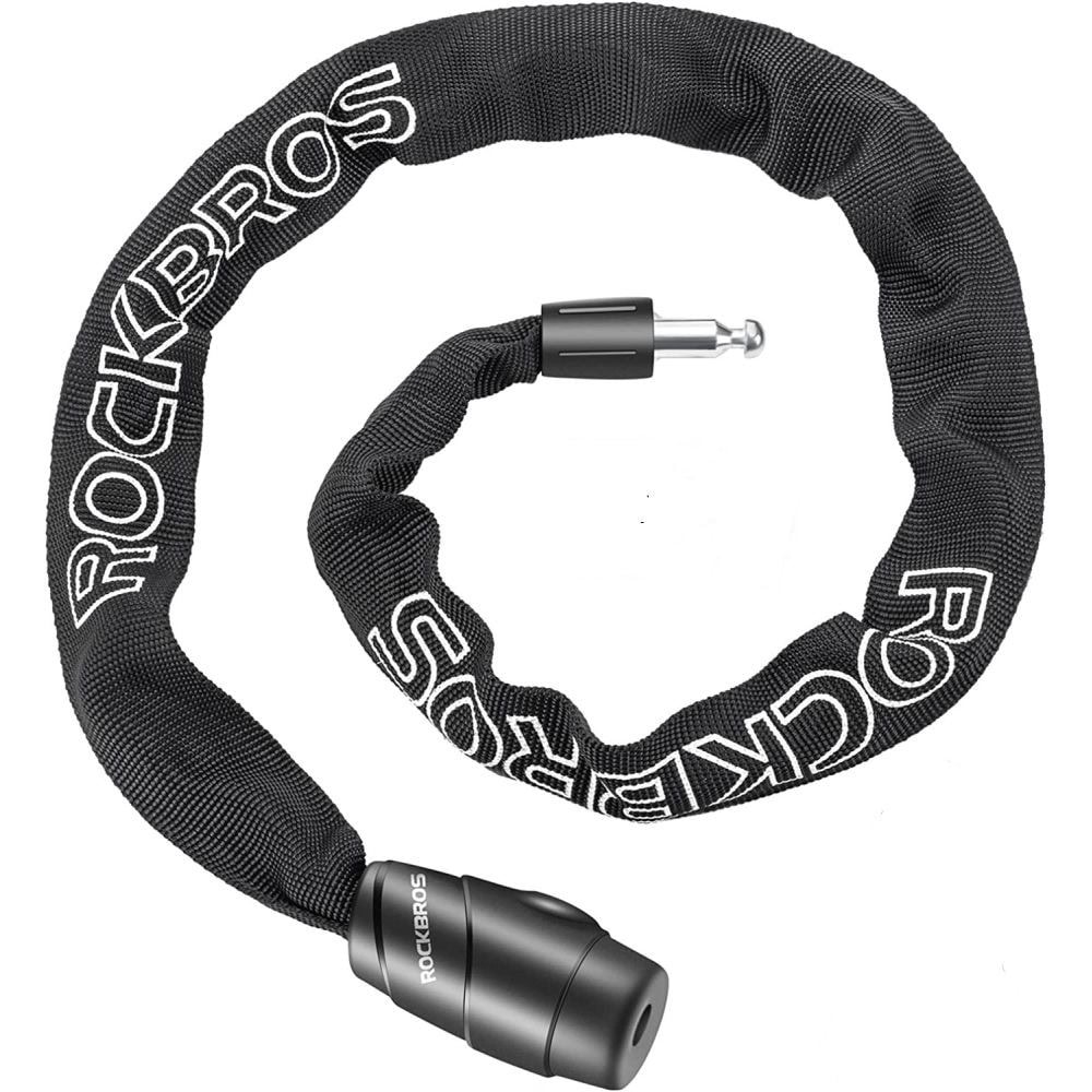 Zámok ROCKBROS reťazový kódový aj na kľúčik 960 mm Čierny - Zámky - 1