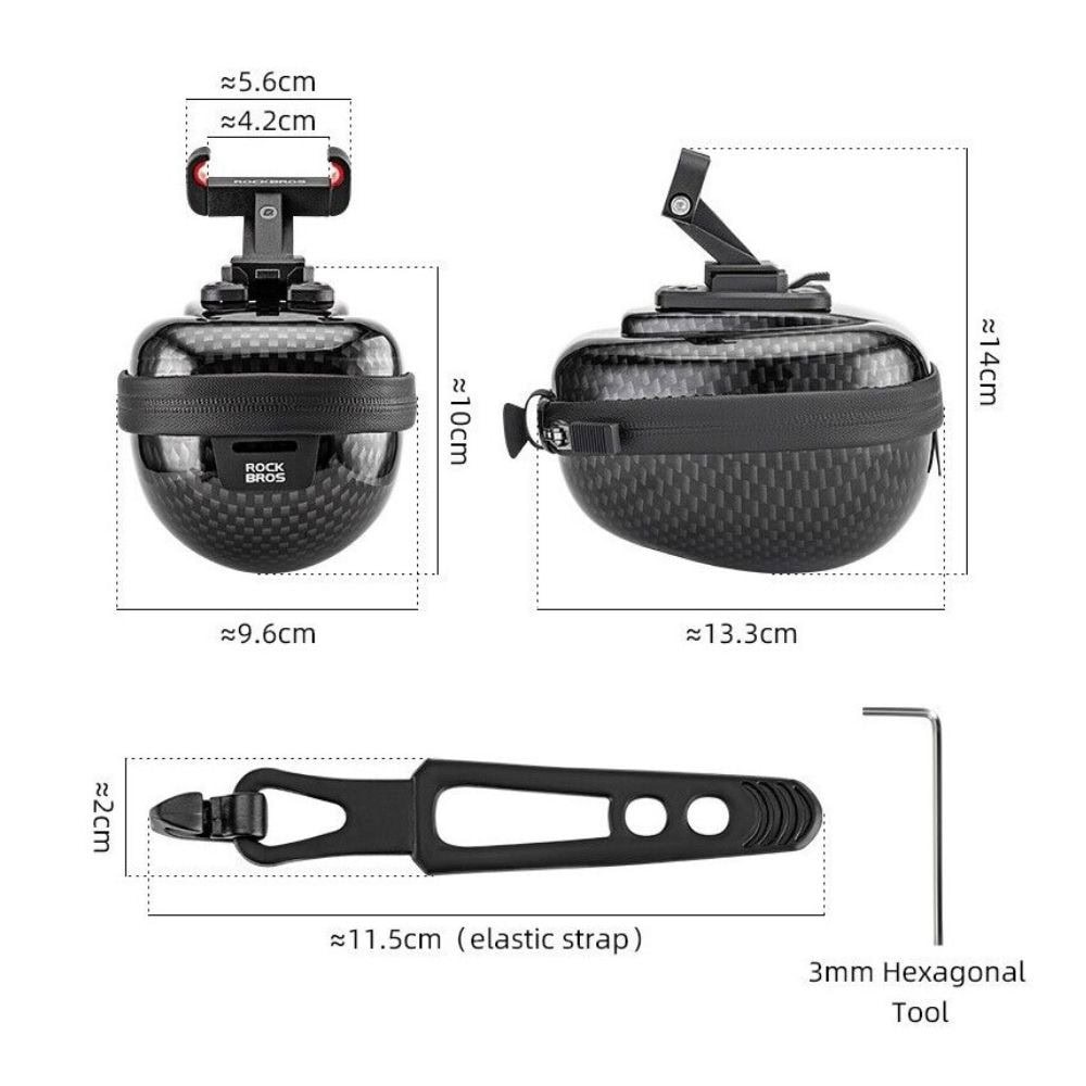 Taška ROCKBROS podsedlová 0,4L Čierna - Cyklo tašky - 6