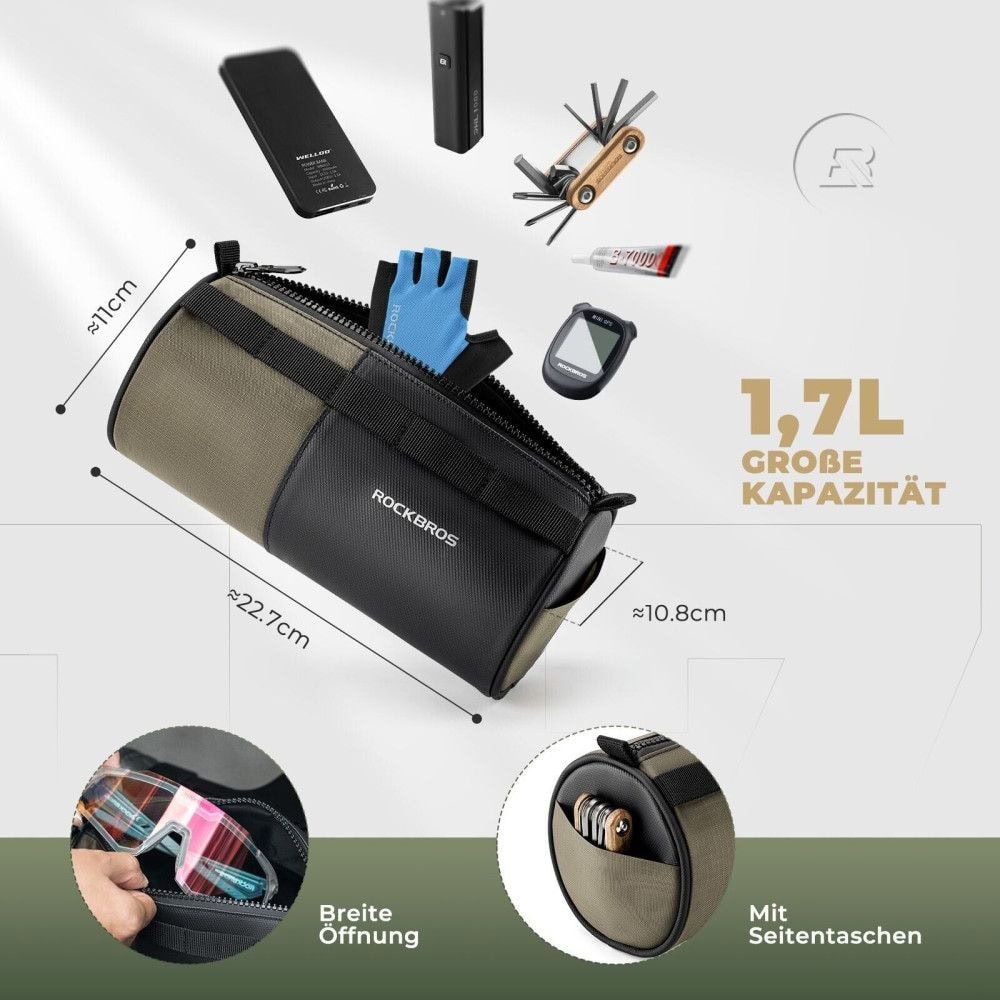 Taška ROCKBROS na riadidlá s kapacitou 1,7L Hnedo/Čierna - Cyklo tašky - 3