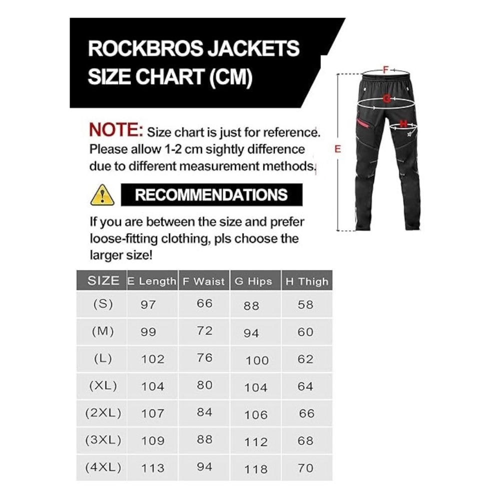 Cyklistické termo nohavice ROCKBROS Black - Cyklo spodok - 2