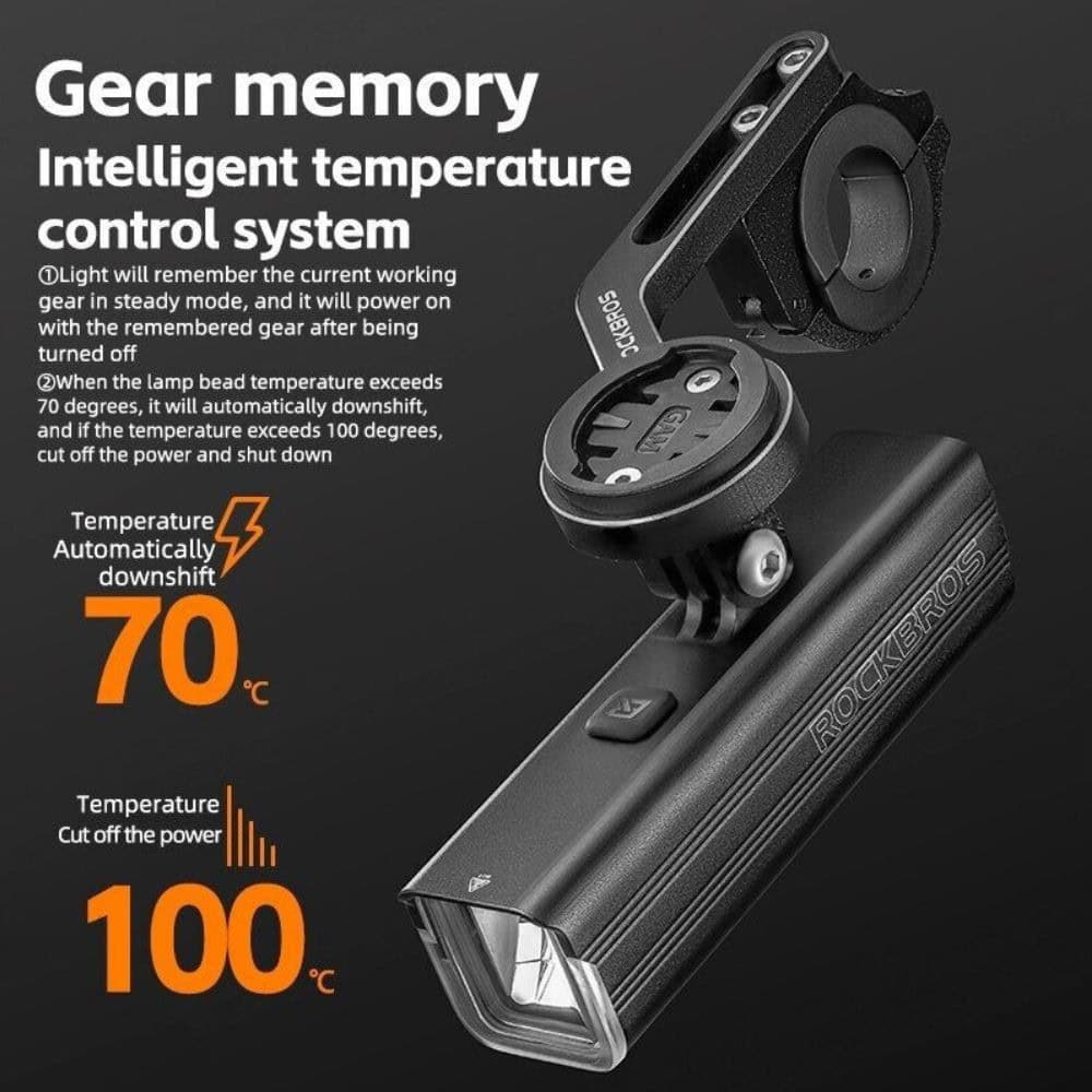 Svetlo predné ROCKBROS 1000LM s LED diódou 10-w - Svetlá - 6