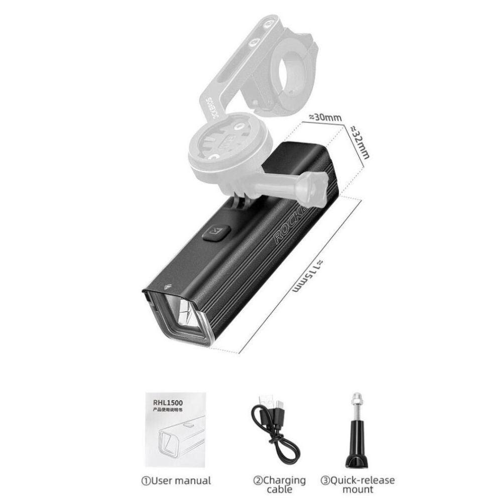 Svetlo predné ROCKBROS 1000LM s LED diódou 10-w - Svetlá - 3