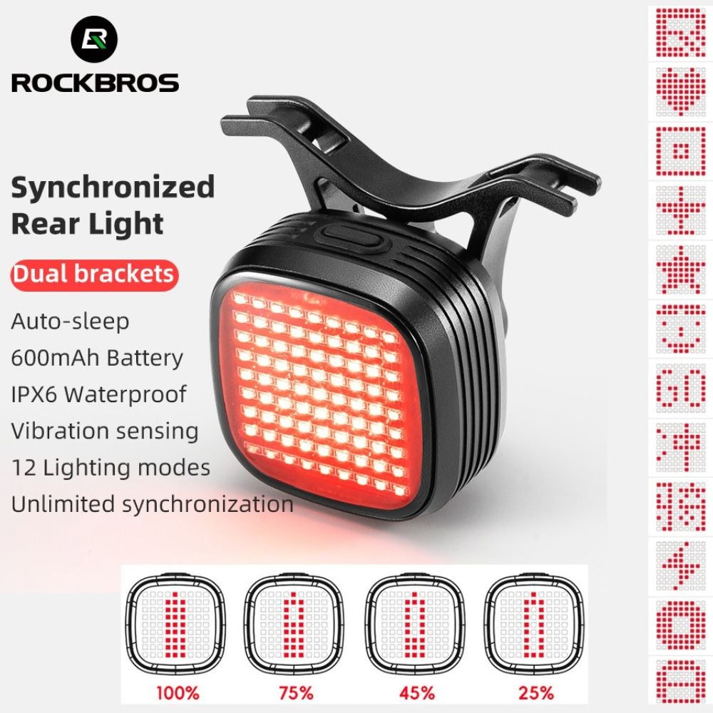 Svetlo zadné ROCKBROS Cob LED IPX7 12F - Svetlá - 4