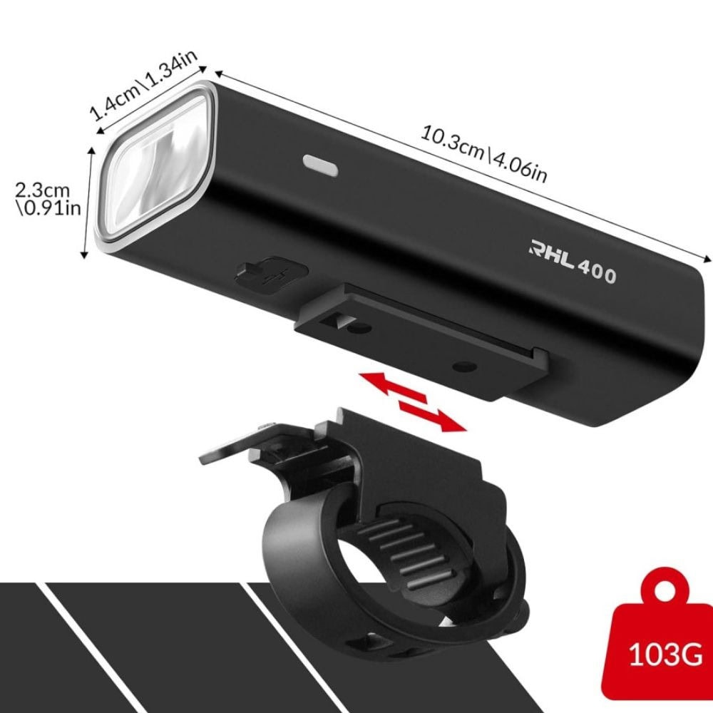 Svetlo predné ROCKBROS 400 LM s USB nabíjaním - Svetlá - 3