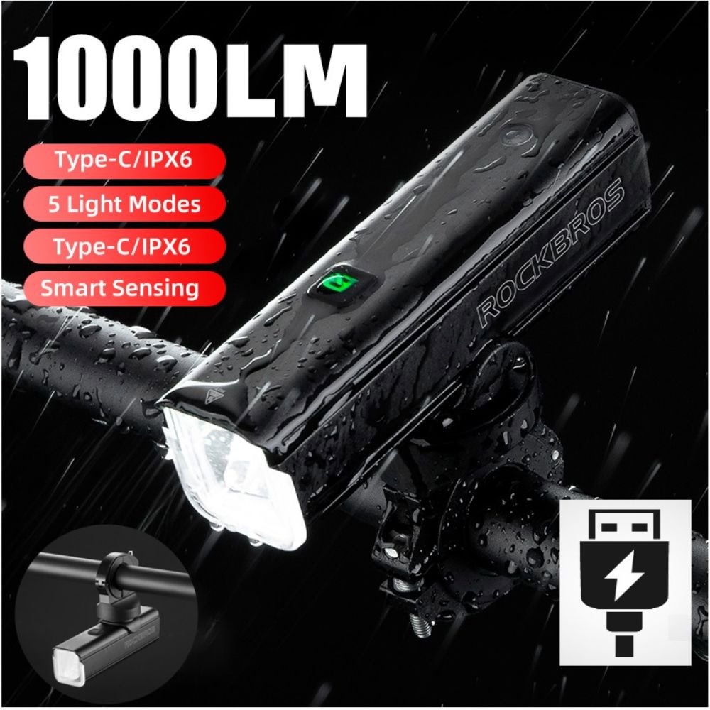 Svetlo predné ROCKBROS 1000LM s USB nabíjaním - Svetlá - 3