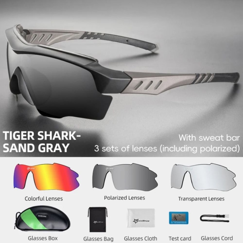 Športové okuliare ROCKBROS TriVision Pro Black/Grey - Slnečné okuliare - 2