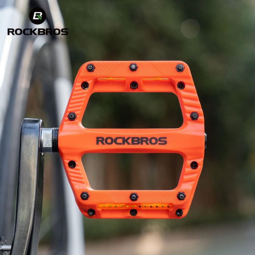 Pedál ROCKBROS Pl Lsl Flat Nylon Oranžový s odrazkami - Pedále - 2