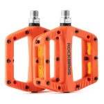 Pedál ROCKBROS Pl Lsl Flat Nylon Oranžový s odrazkami