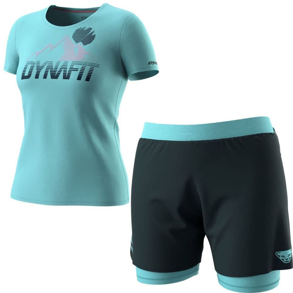 Komplet DYNAFIT Transalper Graphic S/S Tee W Marine Blue + Alpine Pro 2/1 Shorts W Blueberry Marine Blue - SETY - Letné oblečenie - 1