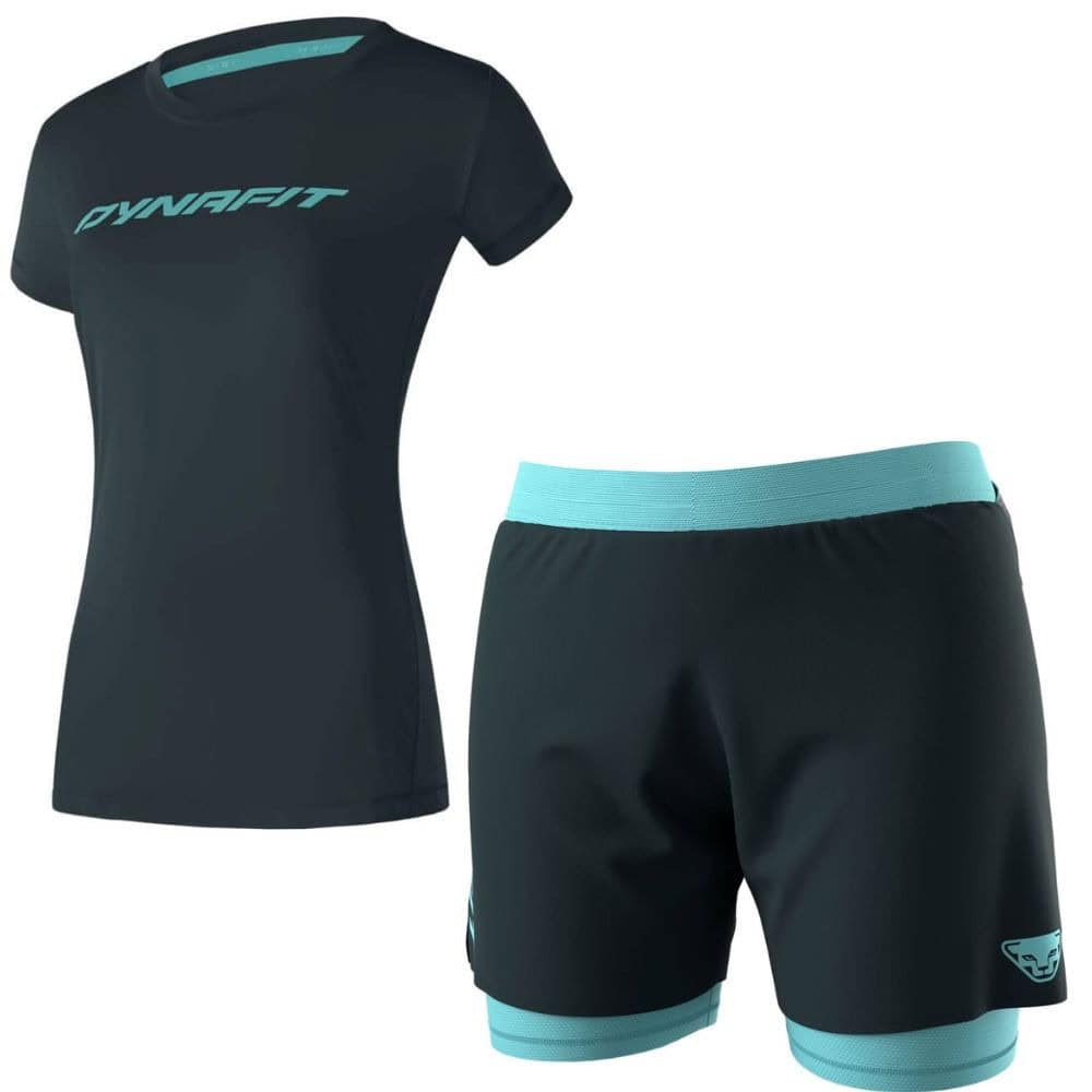 Komplet DYNAFIT Traverse T-shirt Women Blueberry + Alpine Pro 2/1 Shorts W Blueberry Marine Blue - SETY - Letné oblečenie - 1