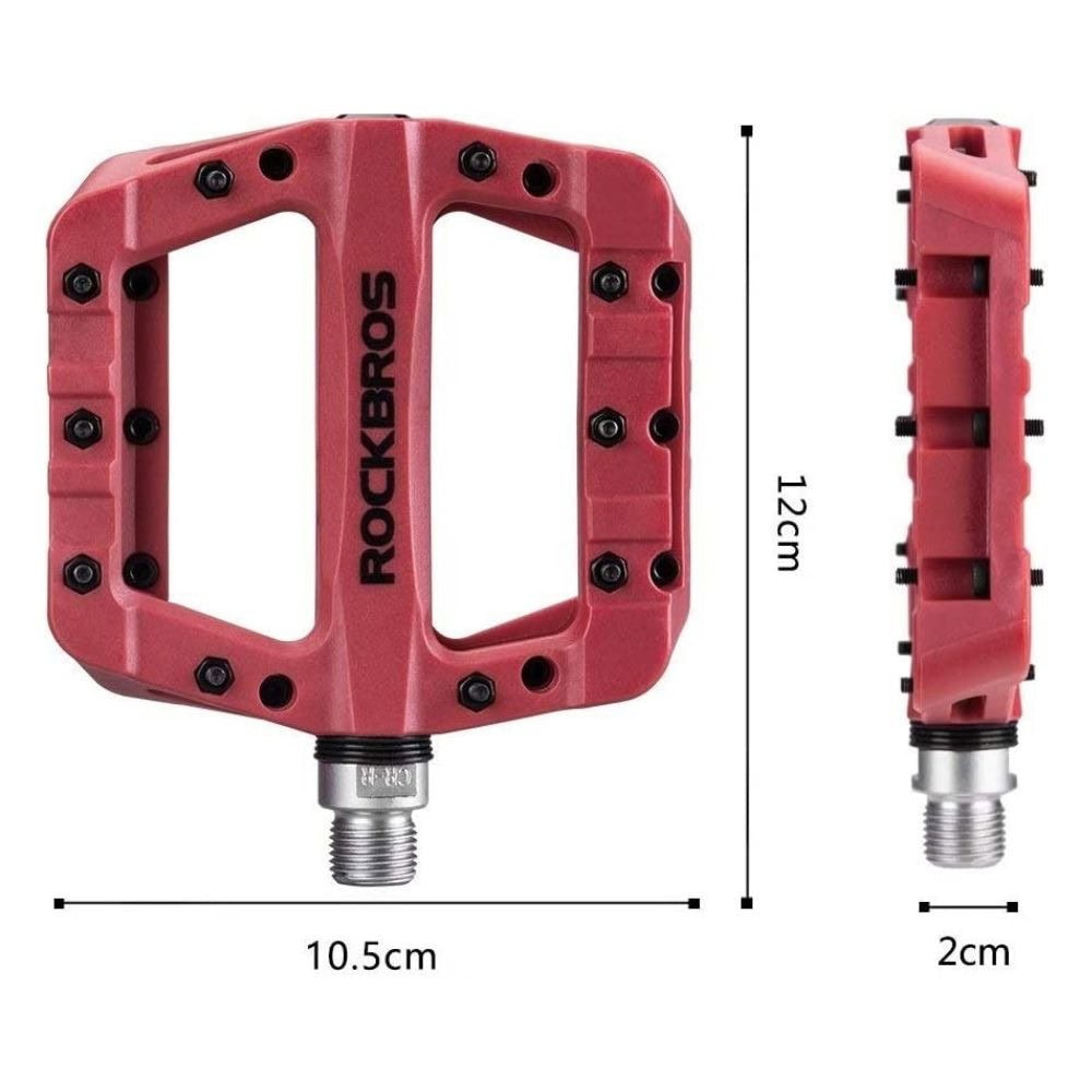 Pedále ROCKBROS Pl Lsl Flat Nylon v červenej farbe - Pedále - 3