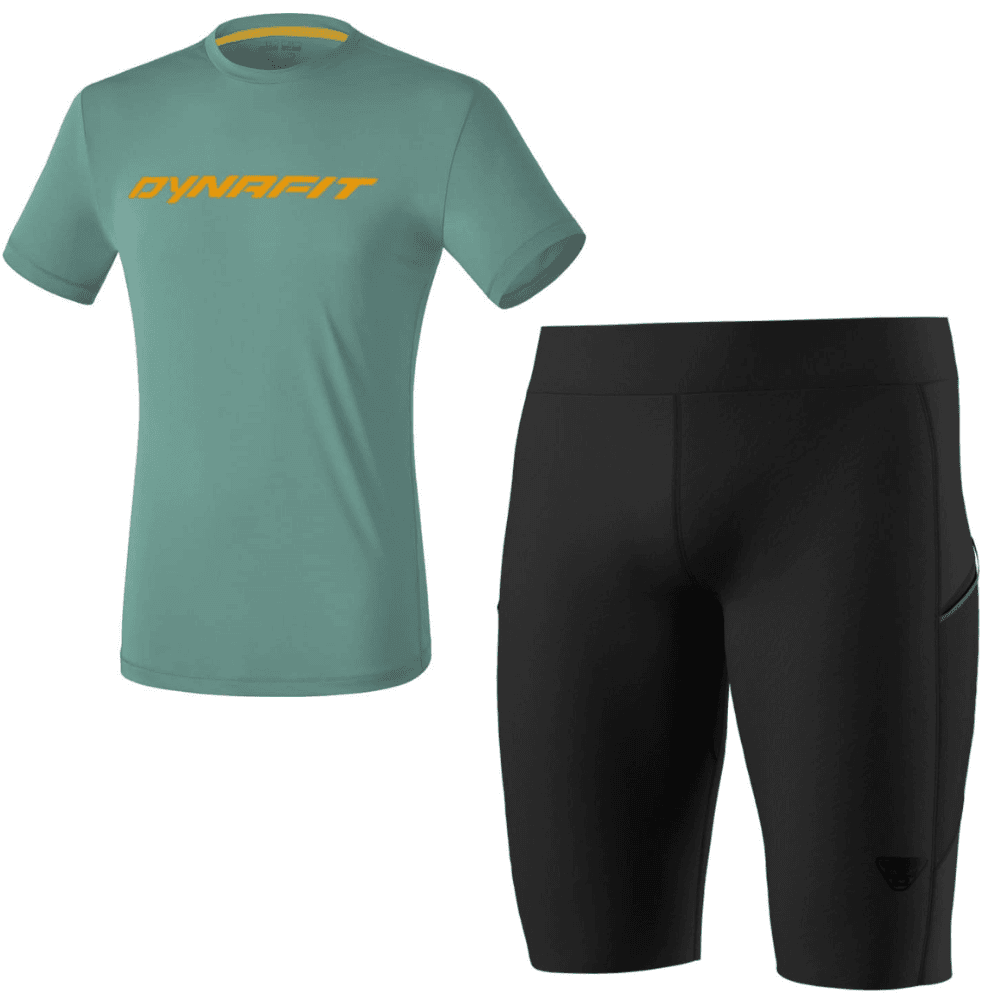 Komplet DYNAFIT Traverse T-shirt Men Atlantic + DYNAFIT Sky Short Tights M Black Out - SETY - Letné oblečenie - 1