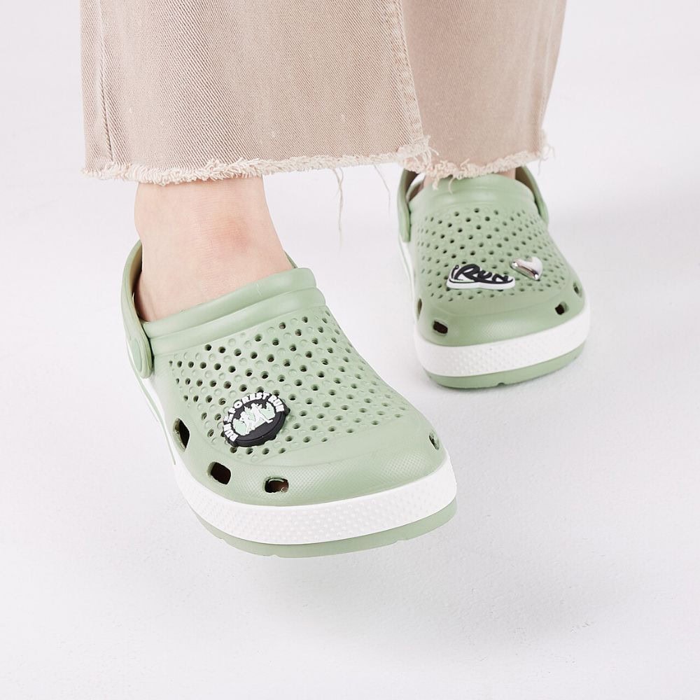 Obuv COQUI Clogsy LINDO Linden Green/White - Šľapky a sandále - 5