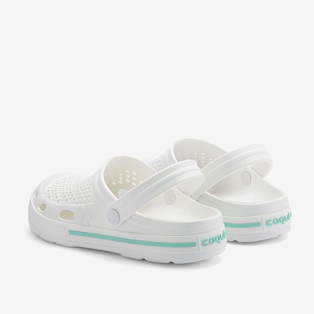 Obuv COQUI Clogsy LINDO White/White Lt. mint - Šľapky a sandále - 3