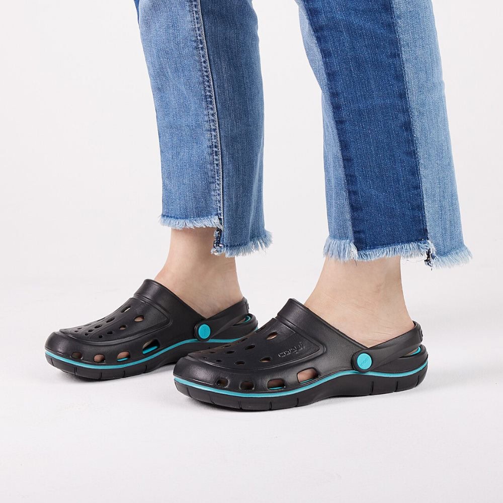 Obuv COQUI Clogsy JUMPER Black/Turquoise - Šľapky a sandále - 4