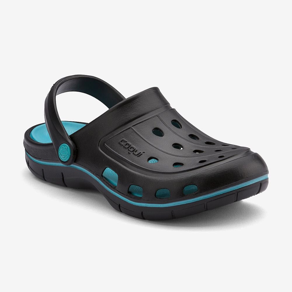 Obuv COQUI Clogsy JUMPER Black/Turquoise - Šľapky a sandále - 1