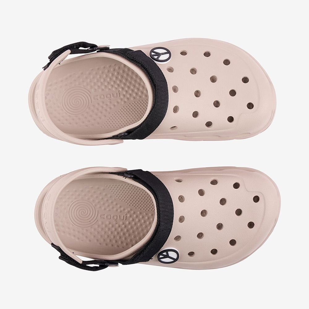 Obuv COQUI Clogsy Cody Lt. Taupe/Black Velcro + Amulet - Šľapky a sandále - 2